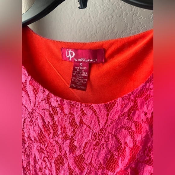 UP by Ultra Pink - size small lace pink dress - Picture 3 of 4